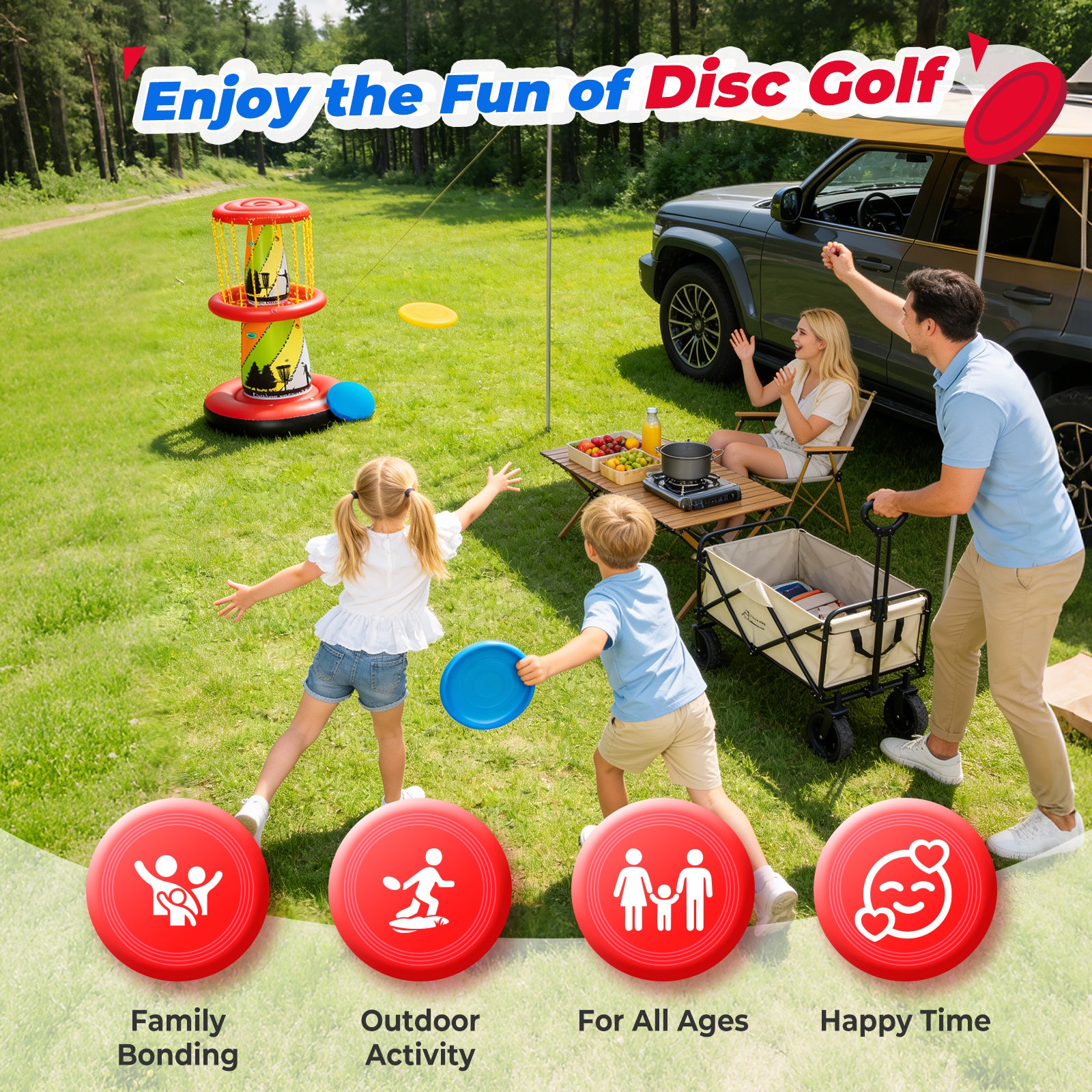 EKEPE Inflatable Disc Golf Basket