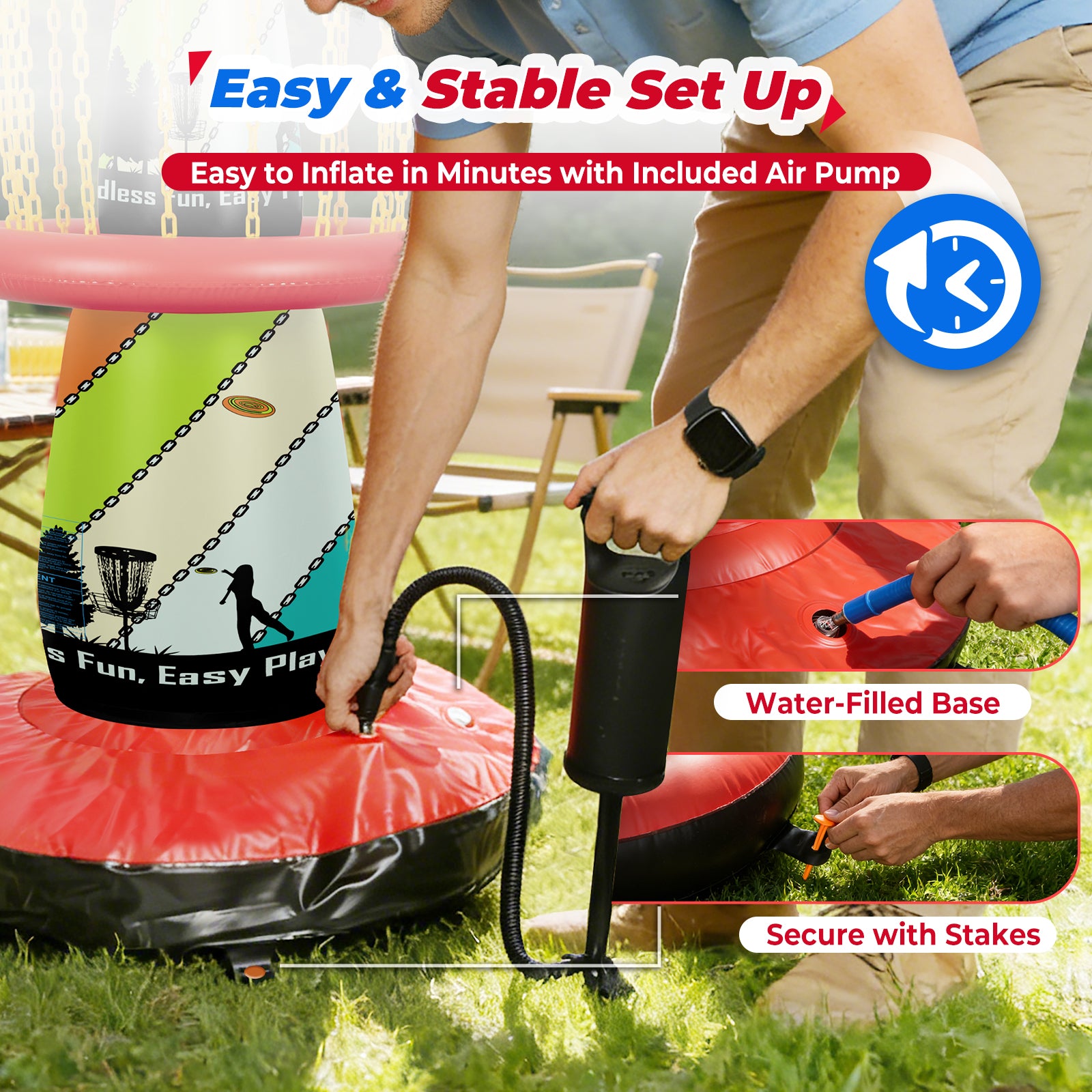 EKEPE Inflatable Disc Golf Basket