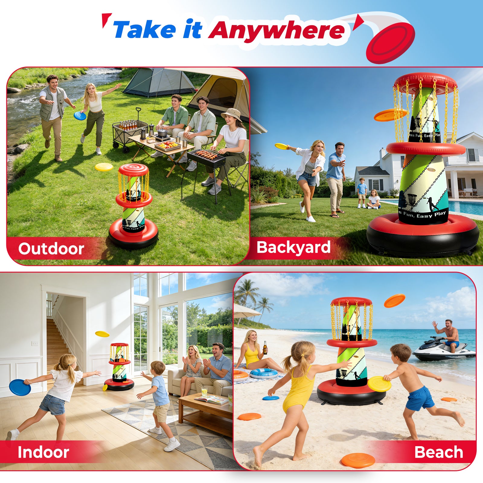 EKEPE Inflatable Disc Golf Basket