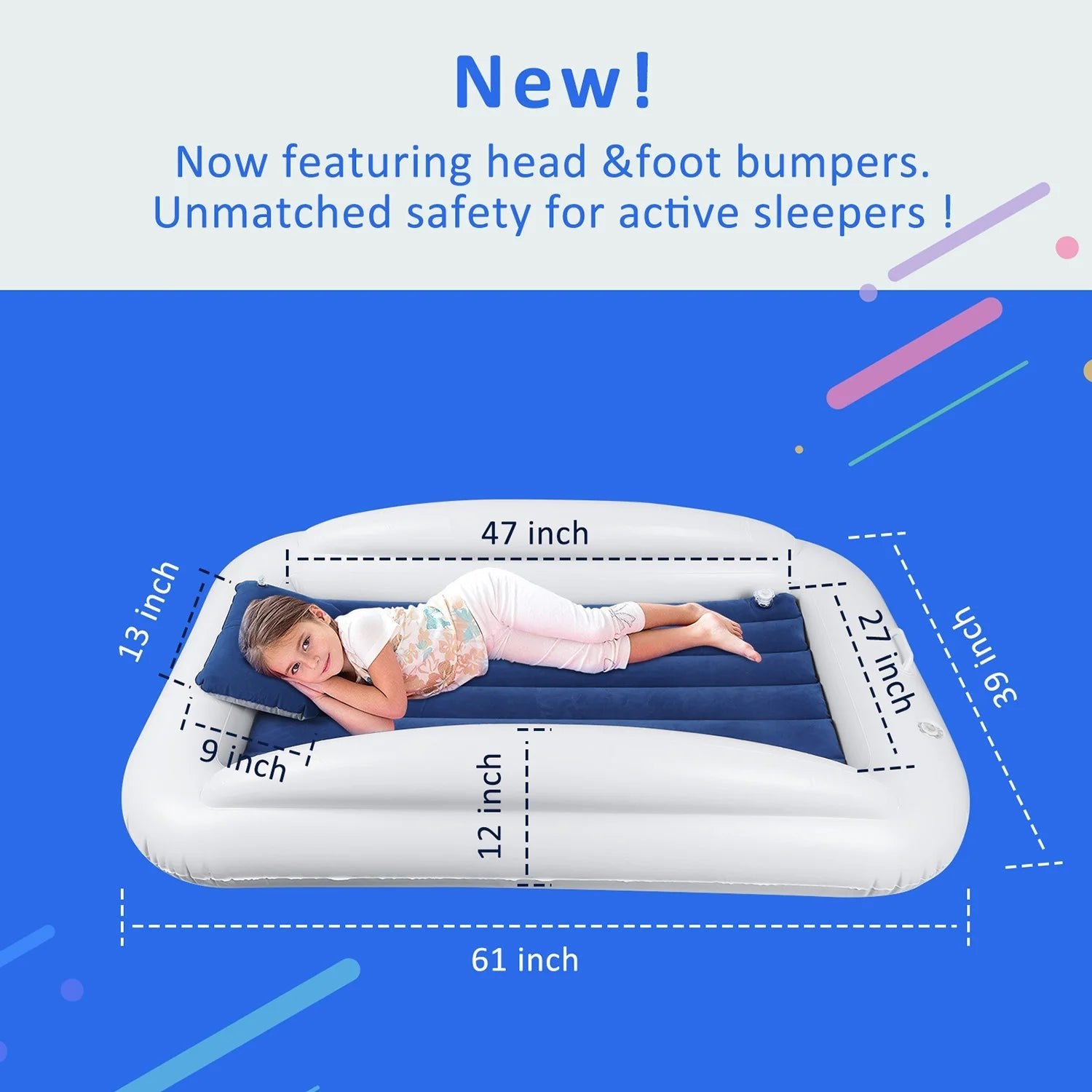 EKEPE Inflatable Toddler Travel Bed